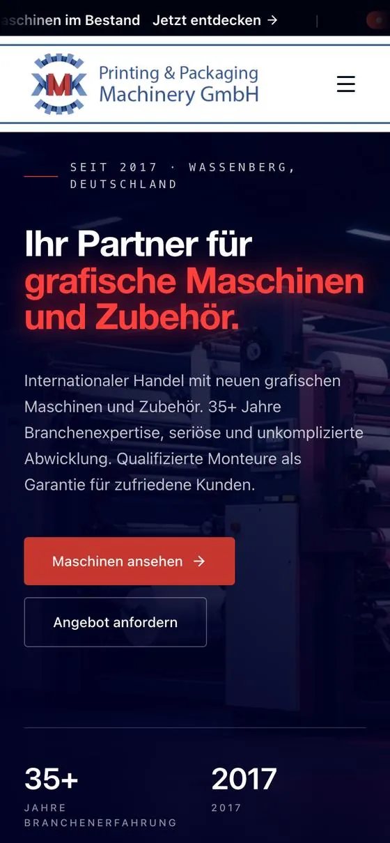 Handy-Ansicht von kmkmachinery.com